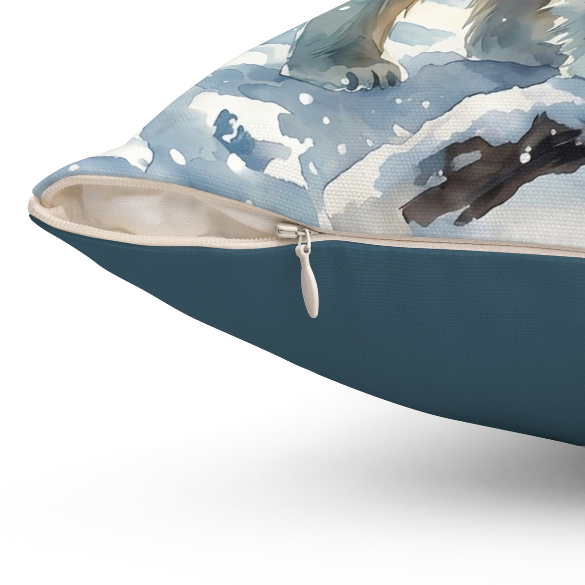 Polar Bear Winter Wonderland Square Pillow