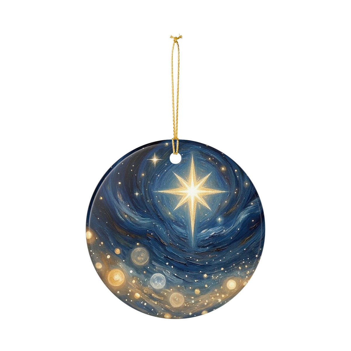 Celestial Starry Night Ceramic Ornament