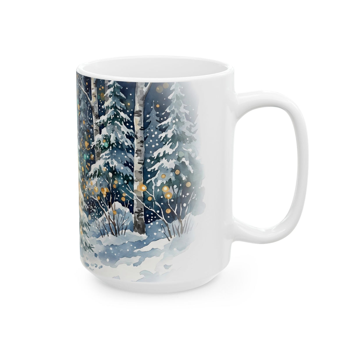 Winter Forest Christmas Tree Ceramic Mug