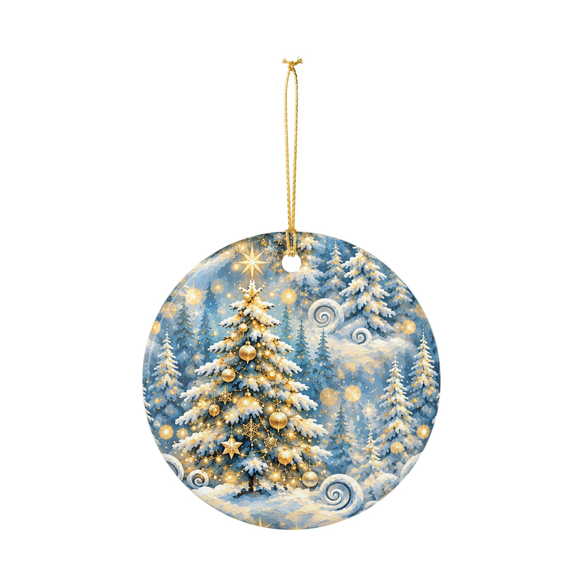Winter Wonderland Christmas Tree Ceramic Ornament