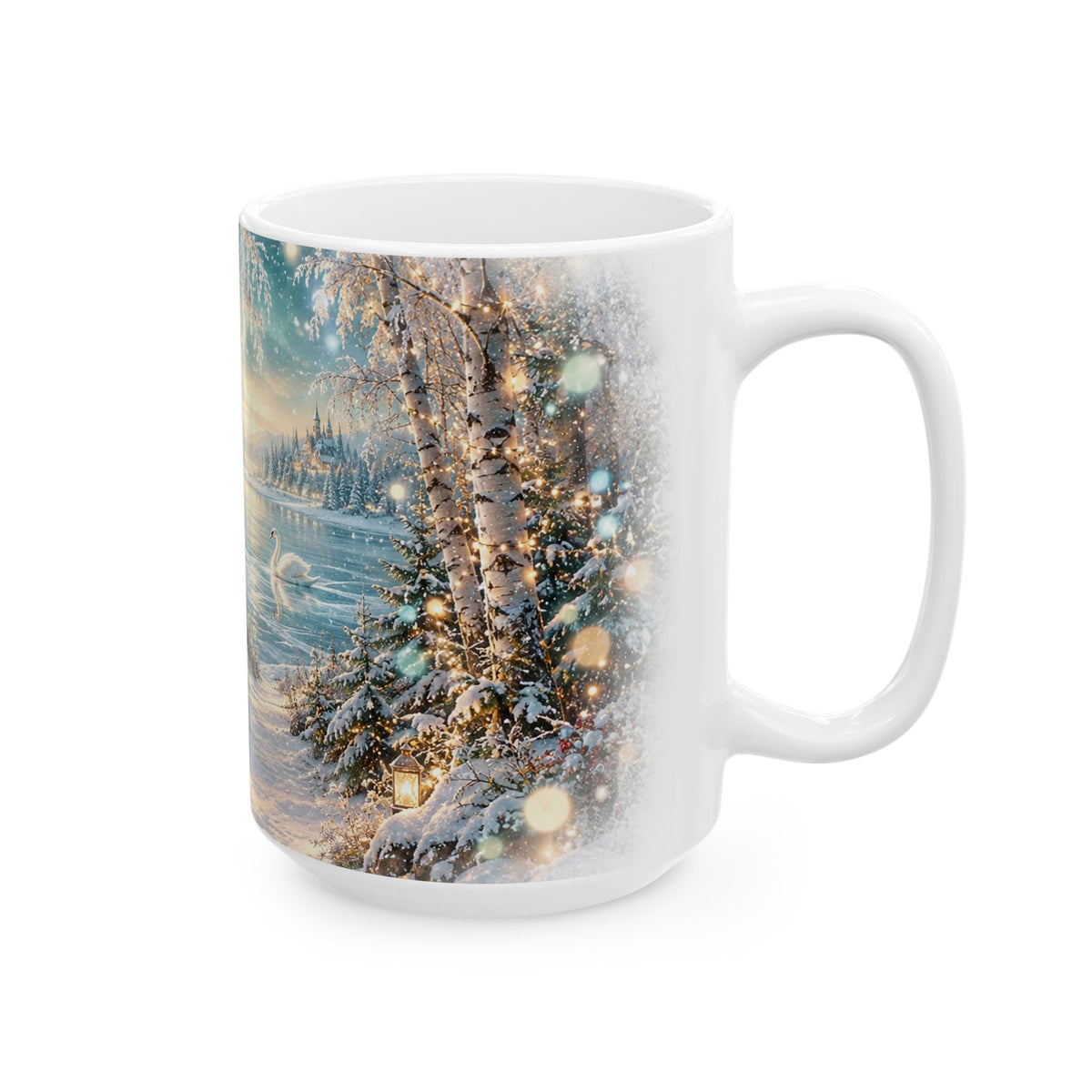 Winter Lake Landscape Ceramic Mug