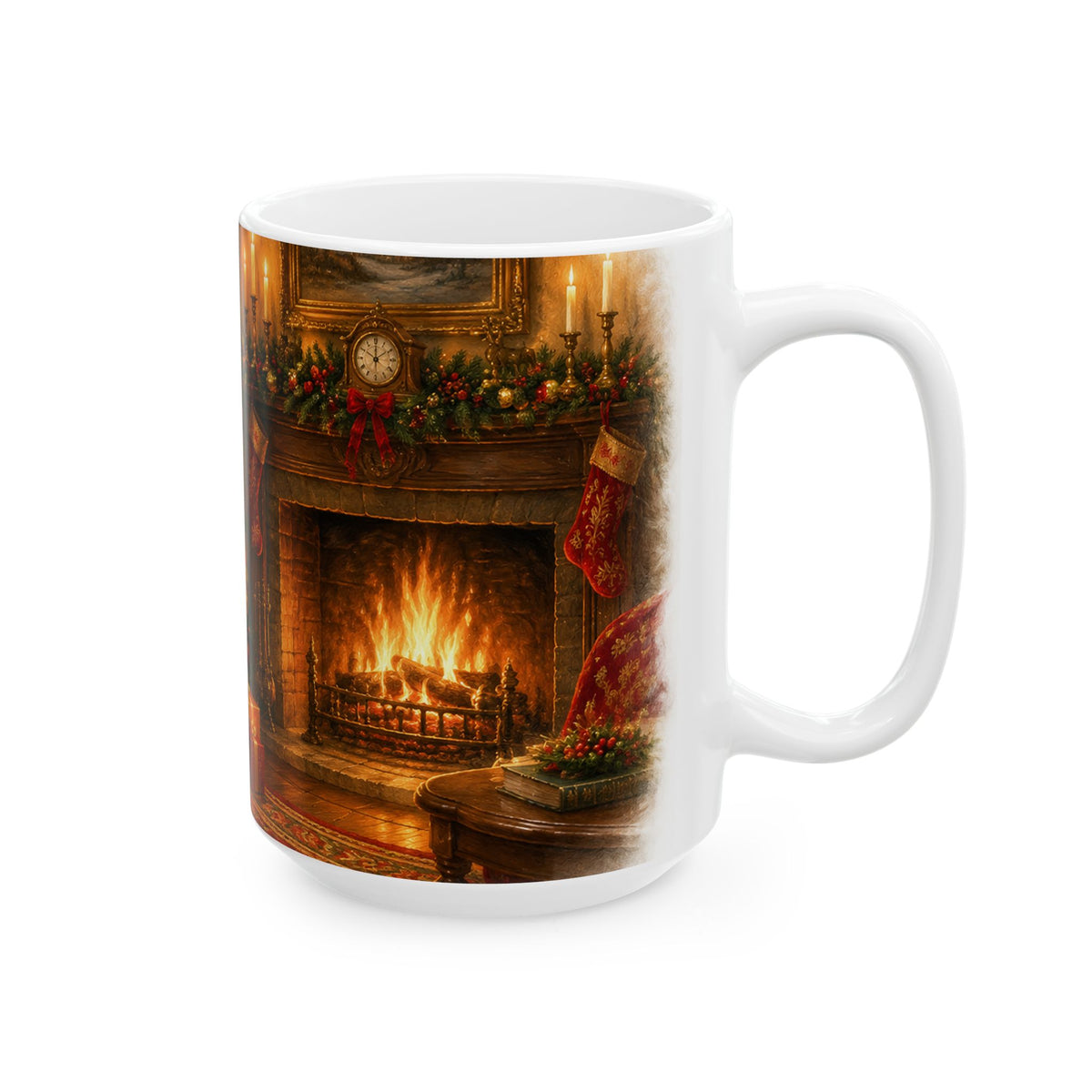 Christmas Fireplace Ceramic Mug