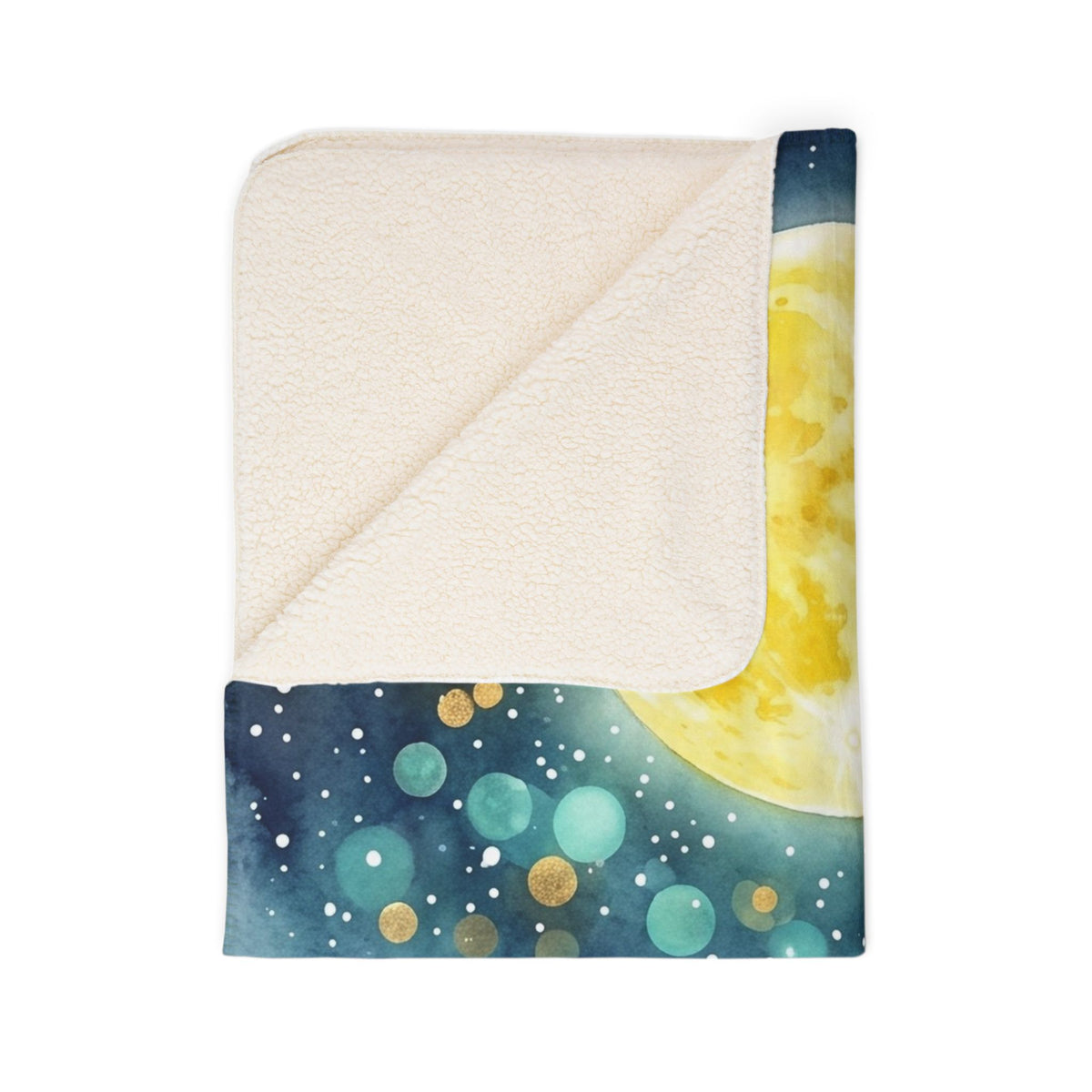 Full Moon Wolf Fleece Sherpa Blanket