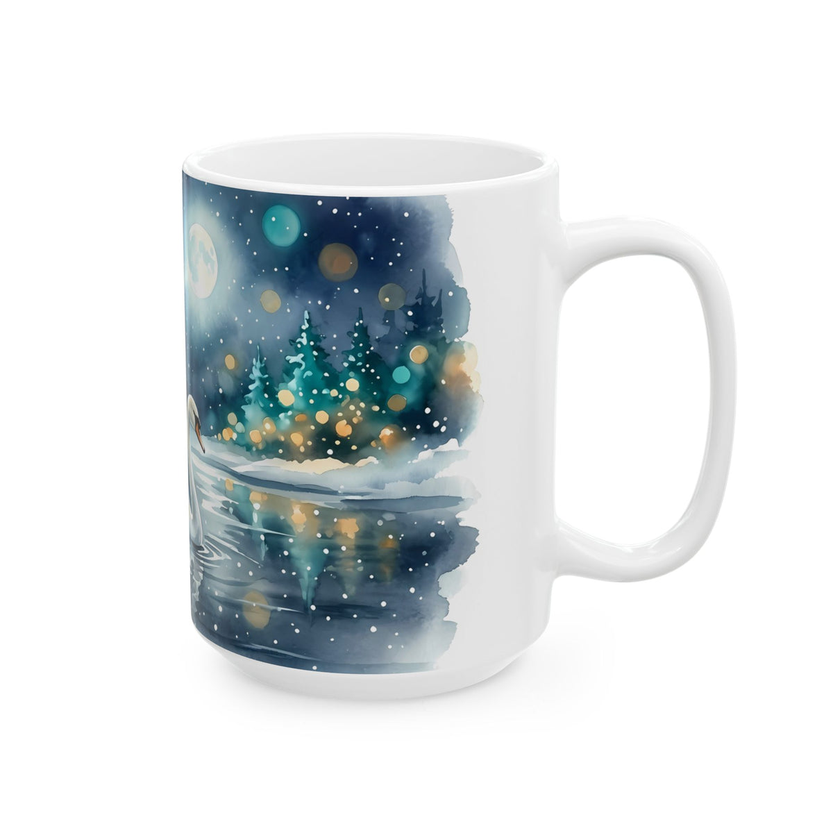 Moonlit Swan Ceramic Mug