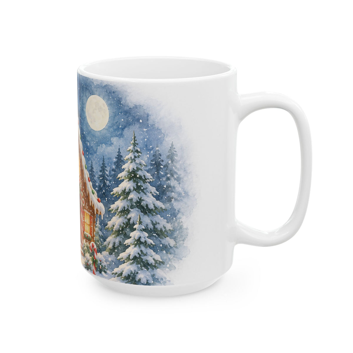 Cozy Christmas Gingerbread House Ceramic Mug