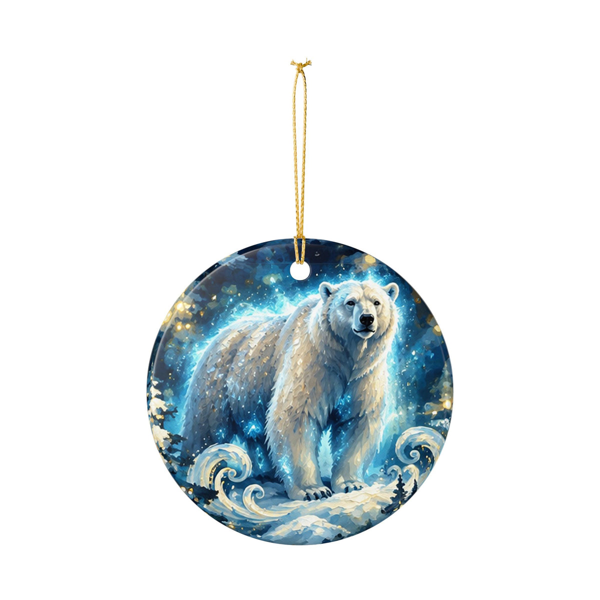 Polar Bear Winter Wonderland Ceramic Ornament