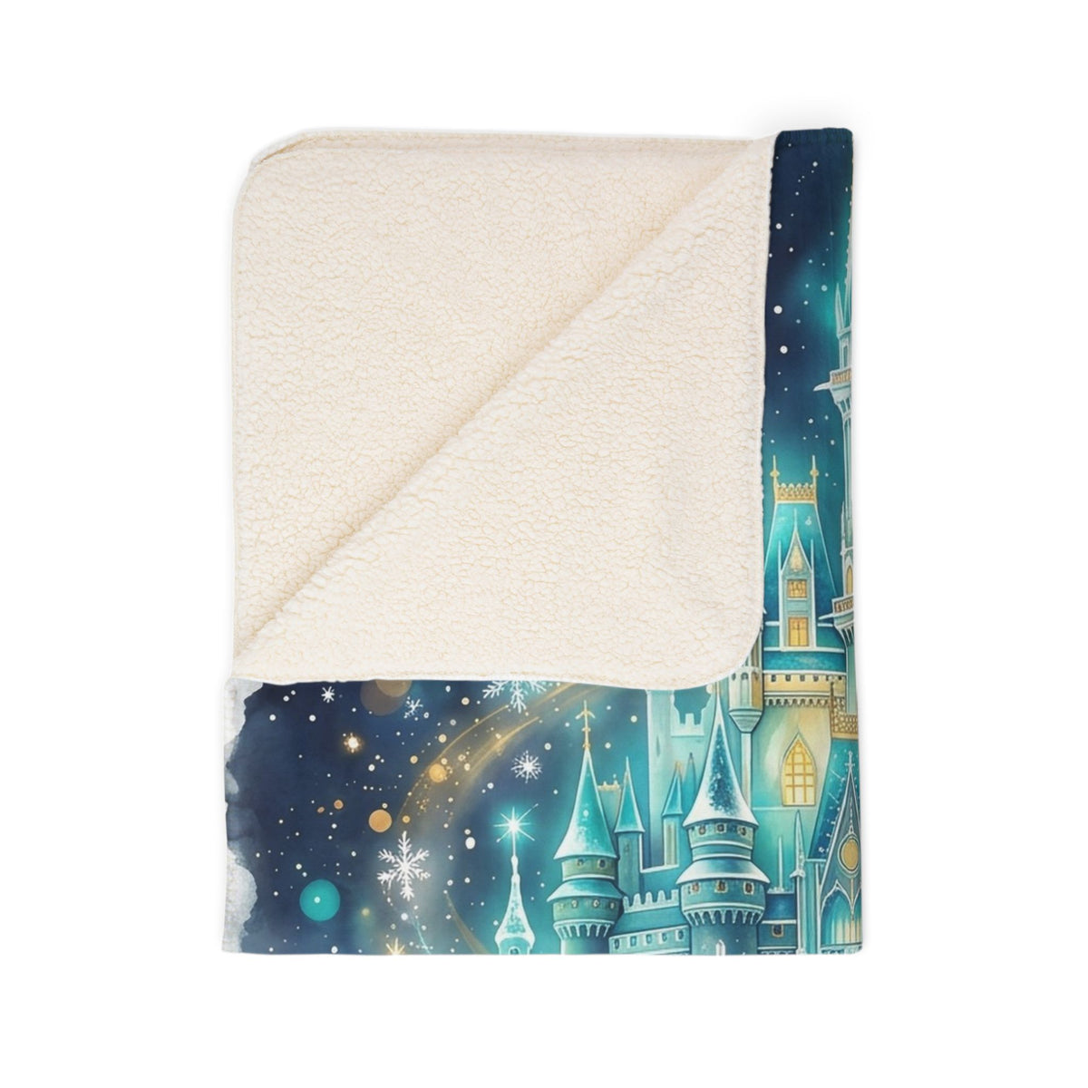 Enchanted Winter Castle Fleece Sherpa Blanket
