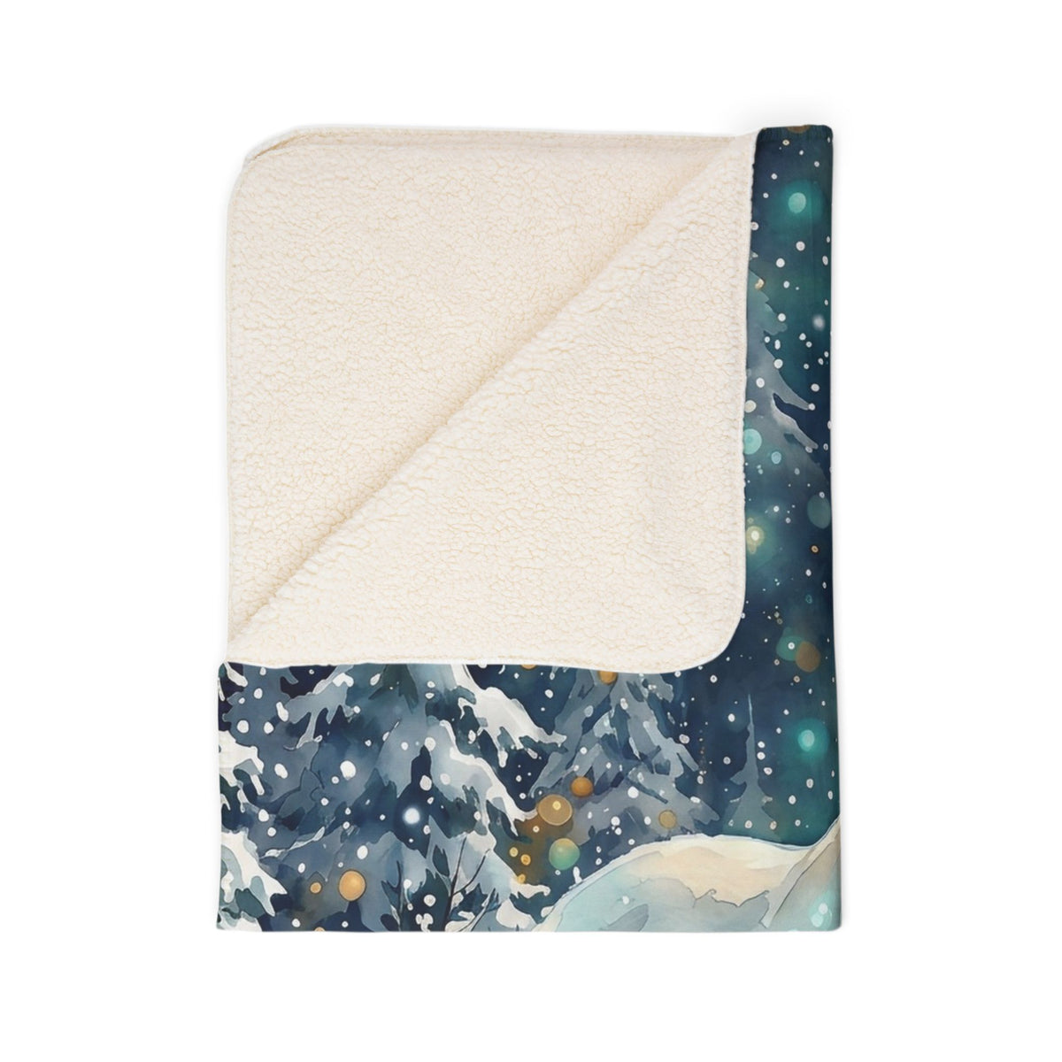 Polar Bear Winter Wonderland Fleece Sherpa Blanket