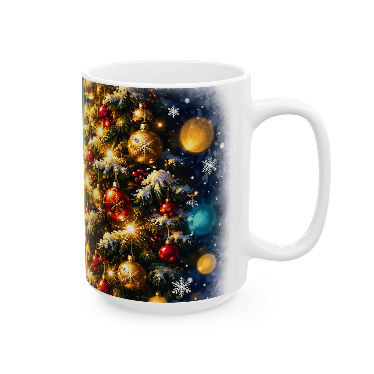 Black Cat Christmas Tree Ceramic Mug