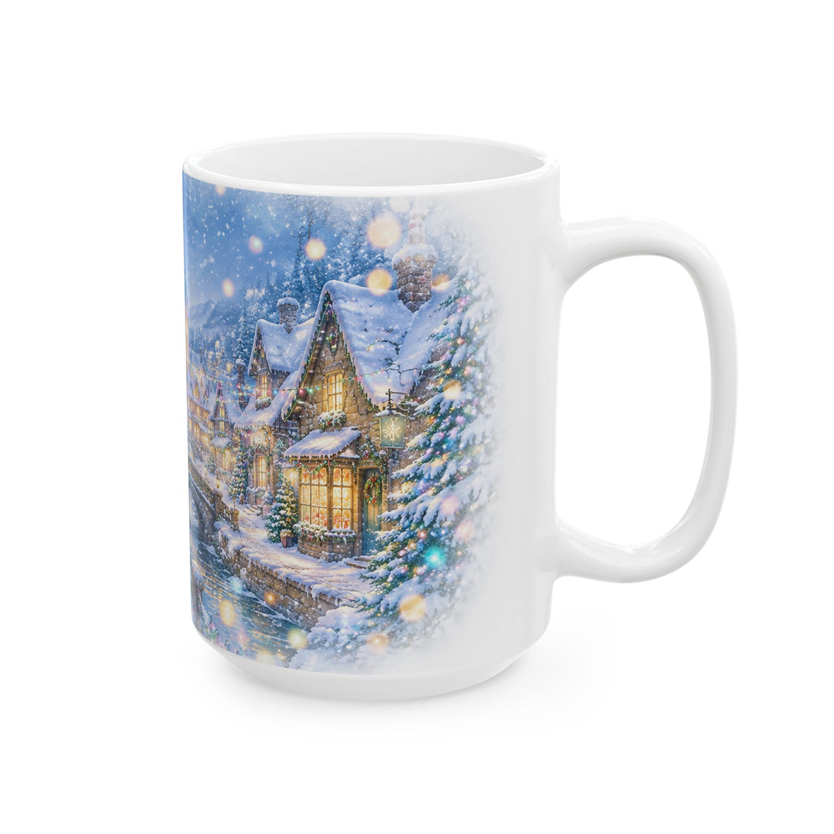 Whimsical Winter Village Snowy Christmas Ceramic Mug