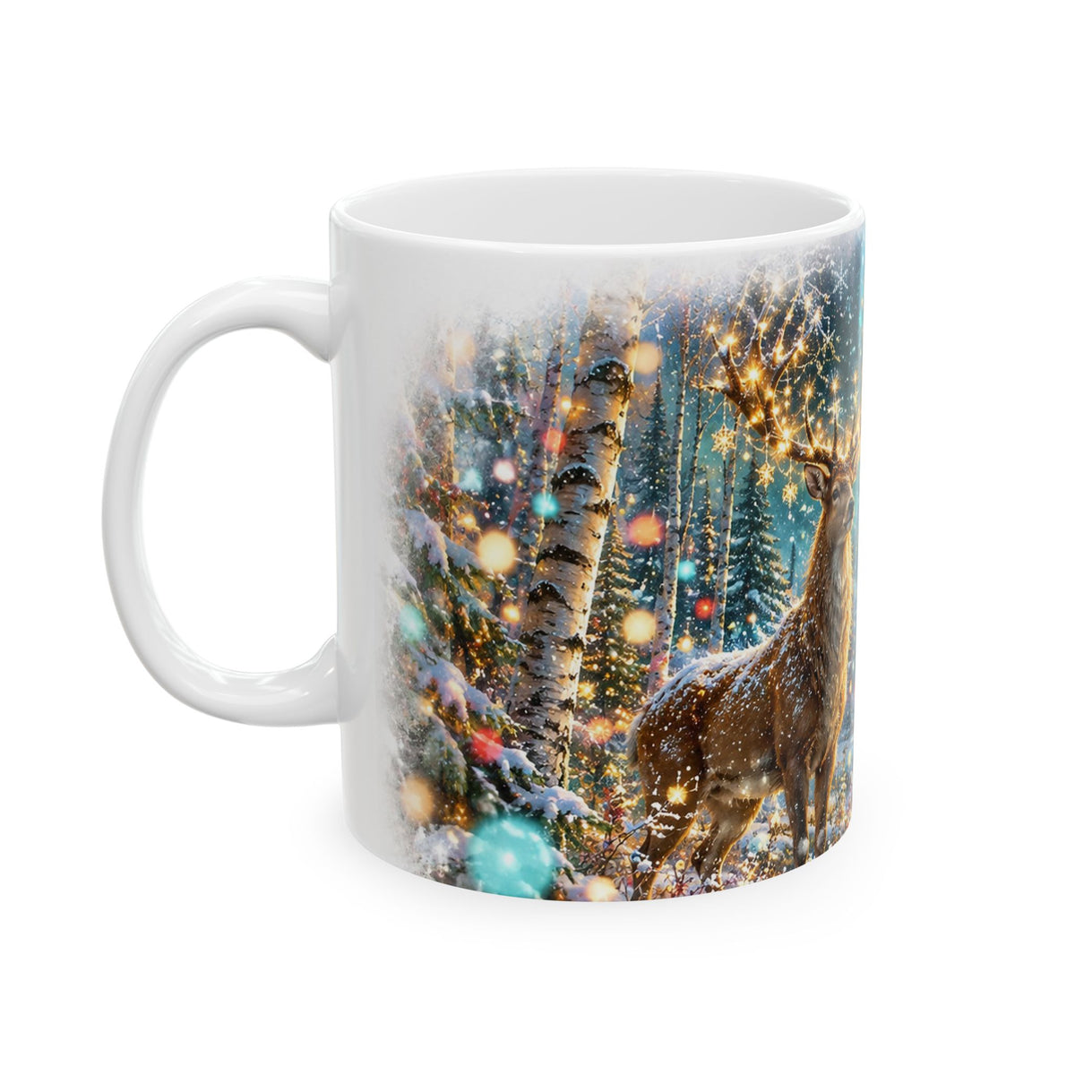 Winter Deer Christmas Ceramic Mug