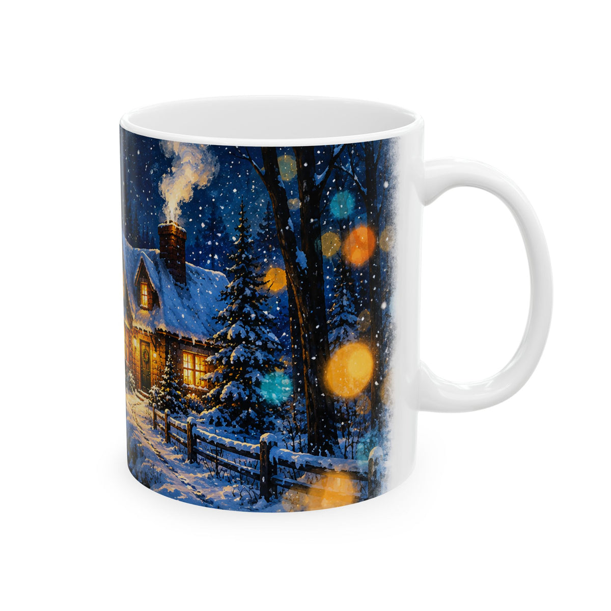 Cozy Winter Cabin Ceramic Mug