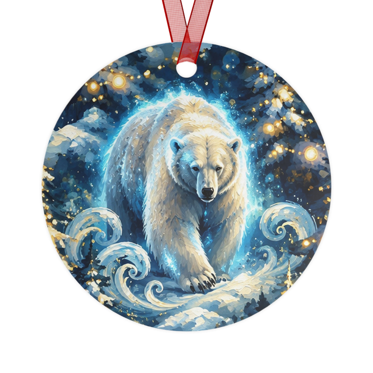 Metal Ornament – Polar Bear Winter Wonderland Christmas Decor