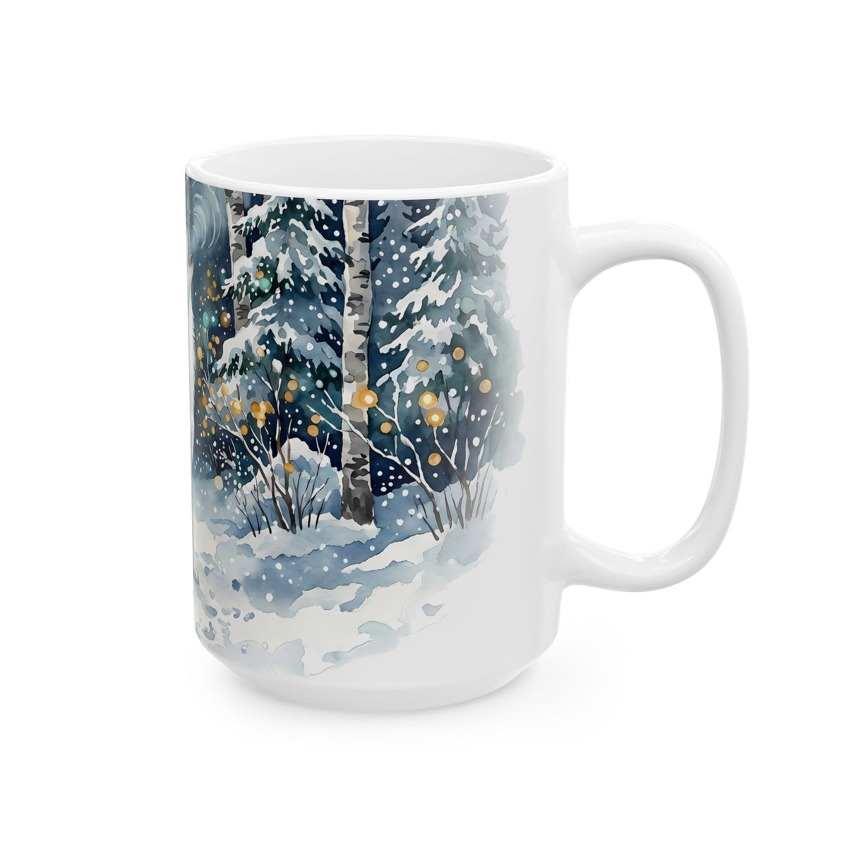 Ceramic Mug – Howling Wolf Winter Moonlight Wildlife Gift