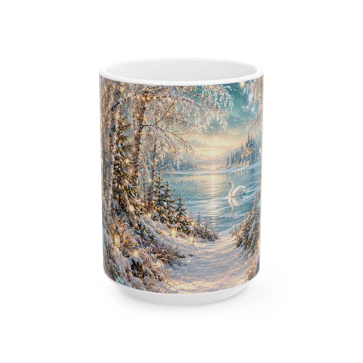 Winter Lake Landscape Ceramic Mug