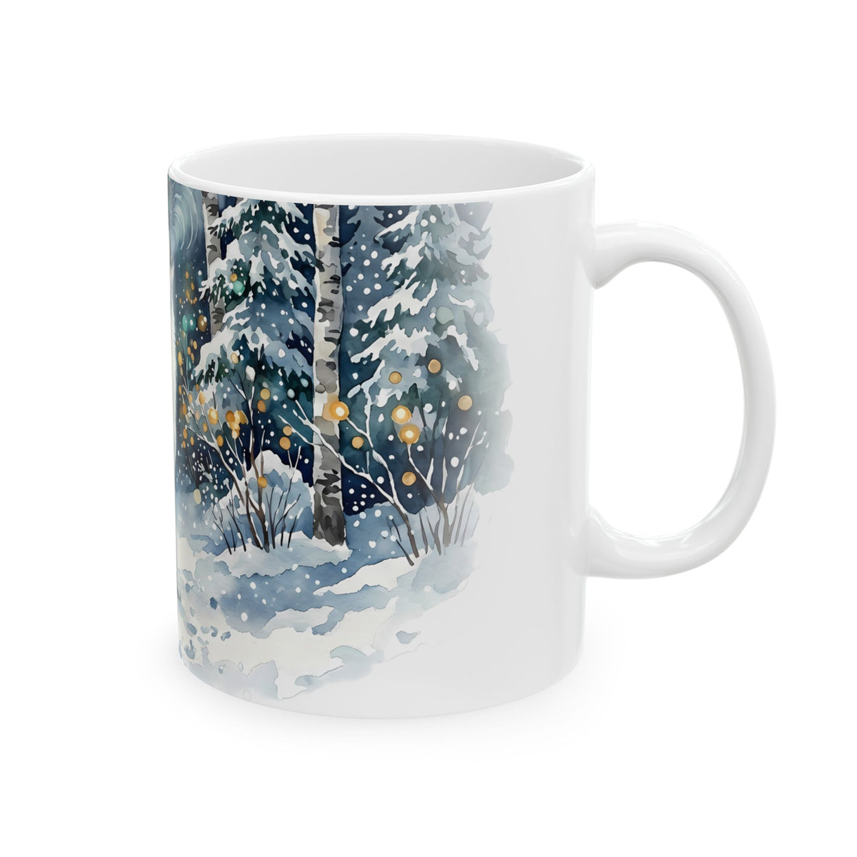 Ceramic Mug – Howling Wolf Winter Moonlight Wildlife Gift