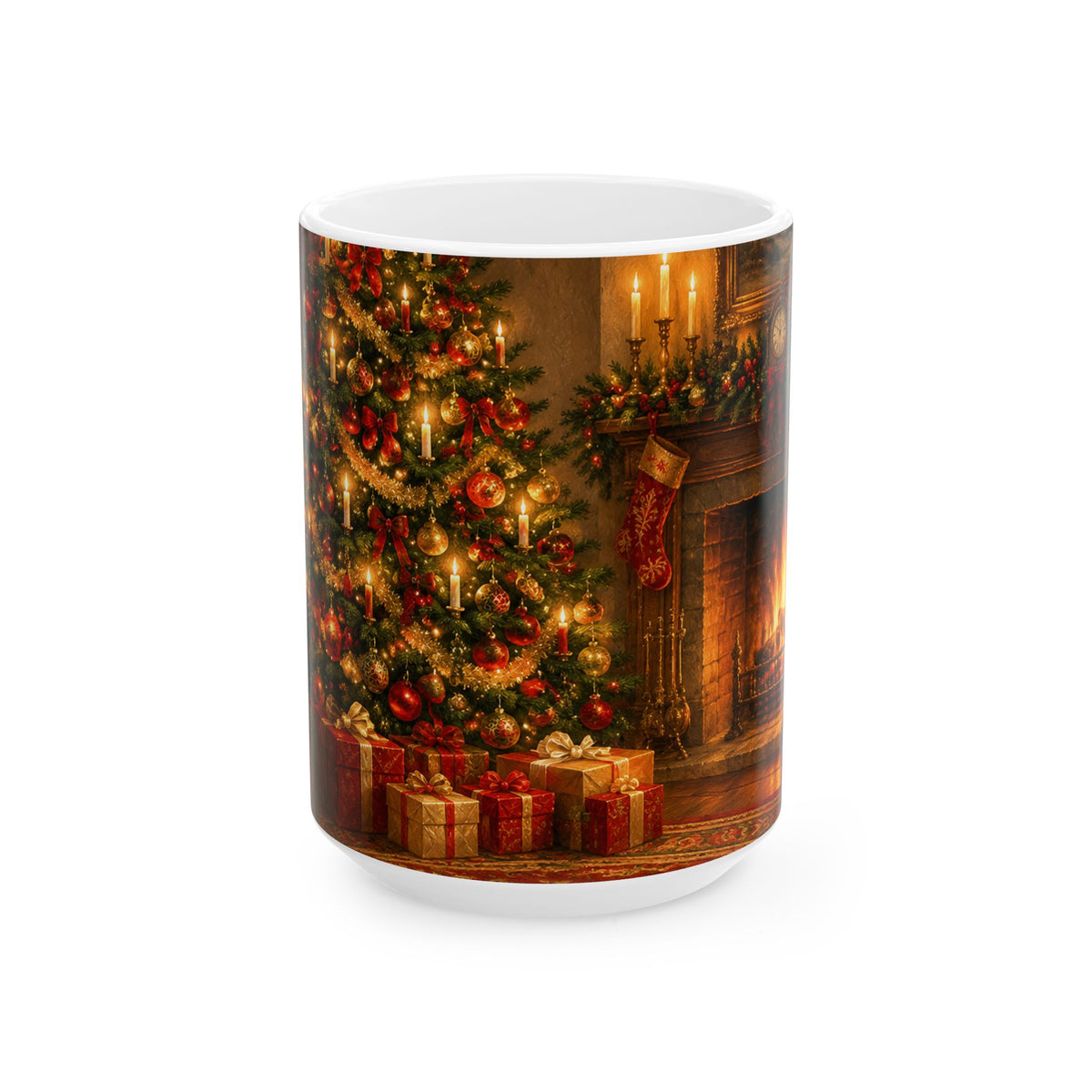 Christmas Fireplace Ceramic Mug
