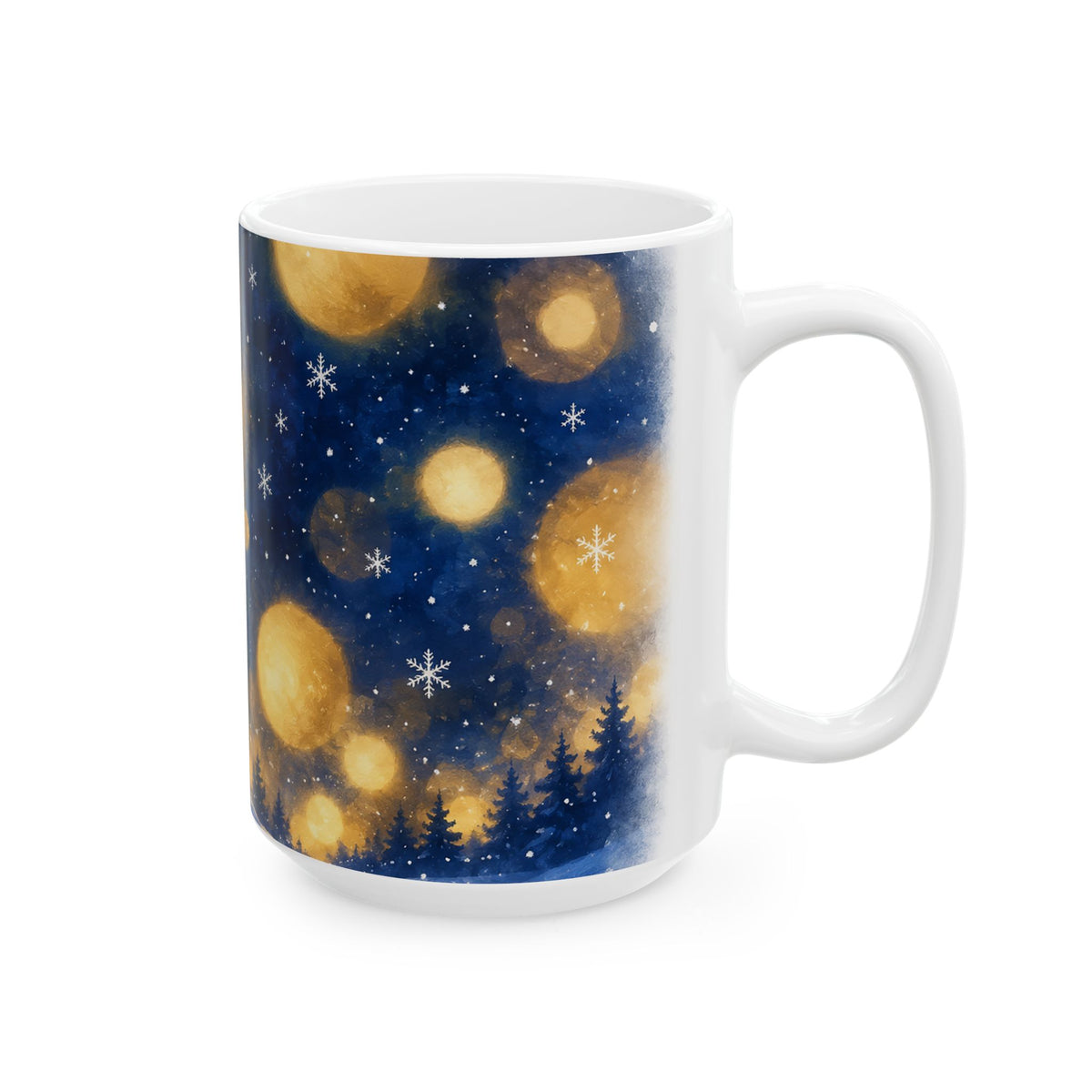 Mystical Deer Under the Moonlight Ceramic Mug
