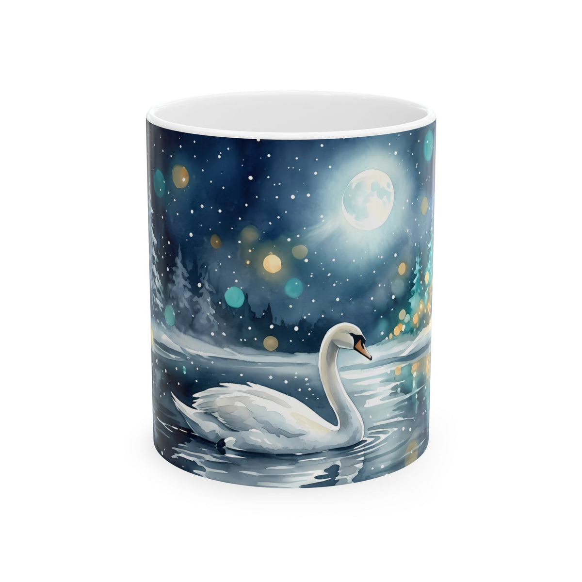 Moonlit Swan Ceramic Mug