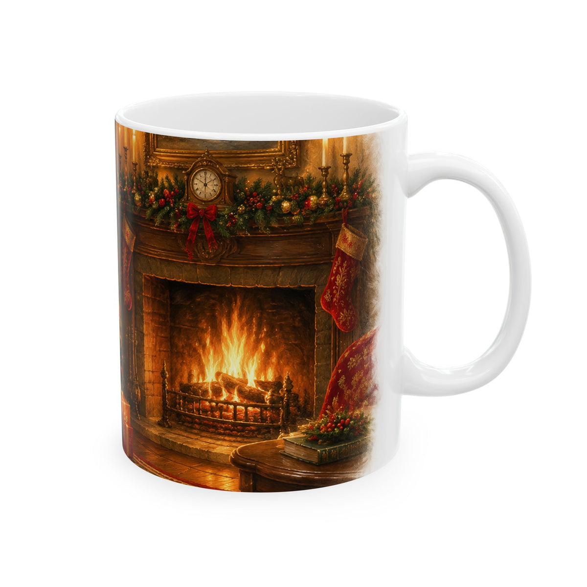 Christmas Fireplace Ceramic Mug
