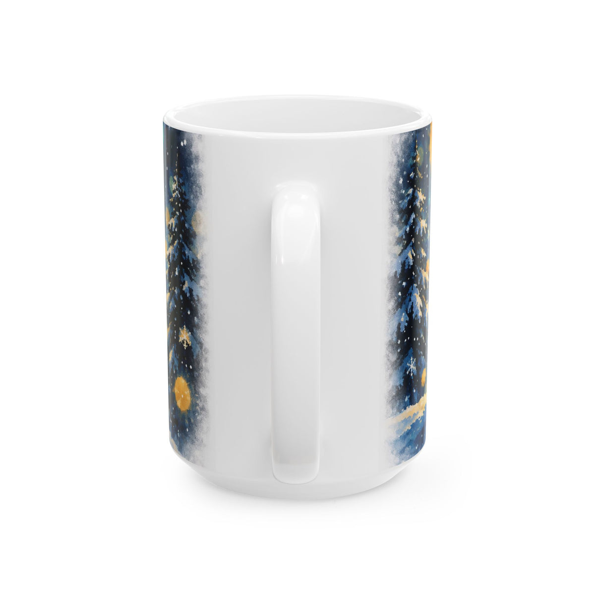 Ceramic Mug – Highland Terrier Under a Starry Winter Night