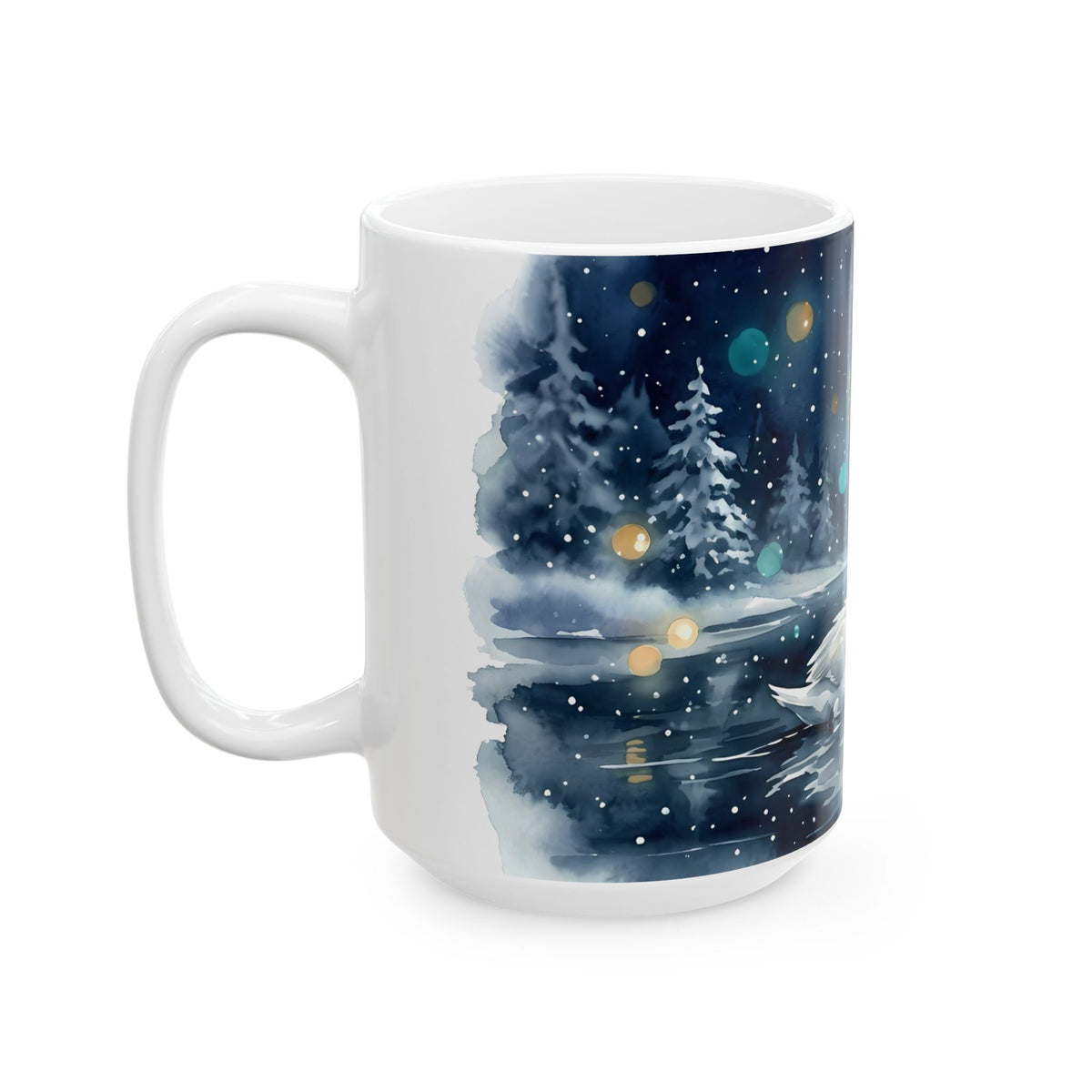 Moonlit Swan Ceramic Mug