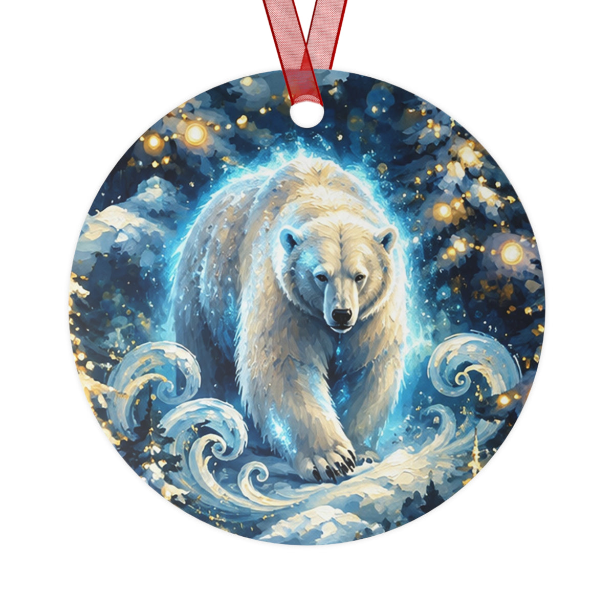 Metal Ornament – Polar Bear Winter Wonderland Christmas Decor