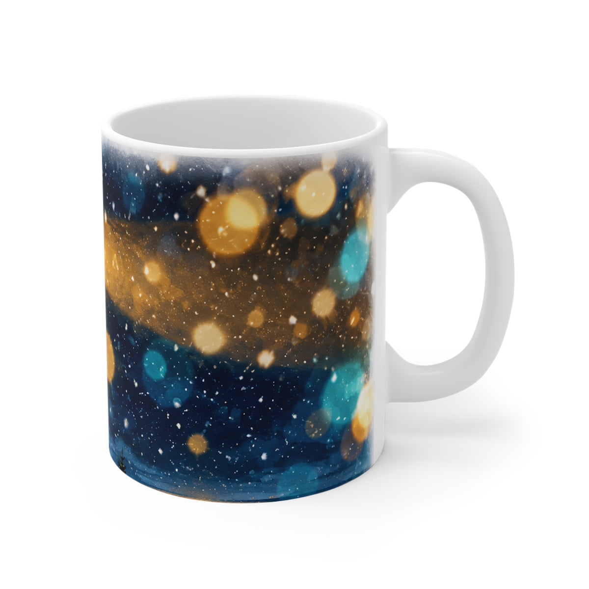 Lighthouse Winter Night Mug — Cozy Snowy Holiday Coffee Cup
