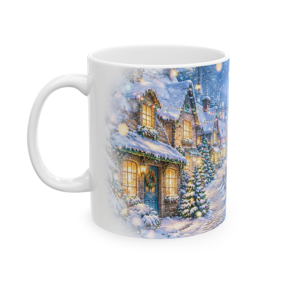 Whimsical Winter Village Snowy Christmas Ceramic Mug