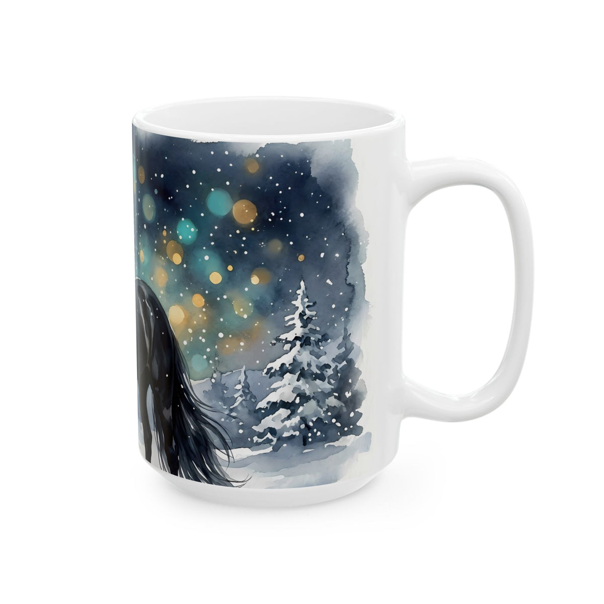 Black Horse Under the Stars Ceramic Mug
