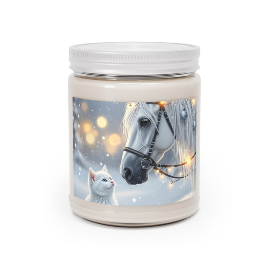 Winter Horse and Cat Scented Soy Candle