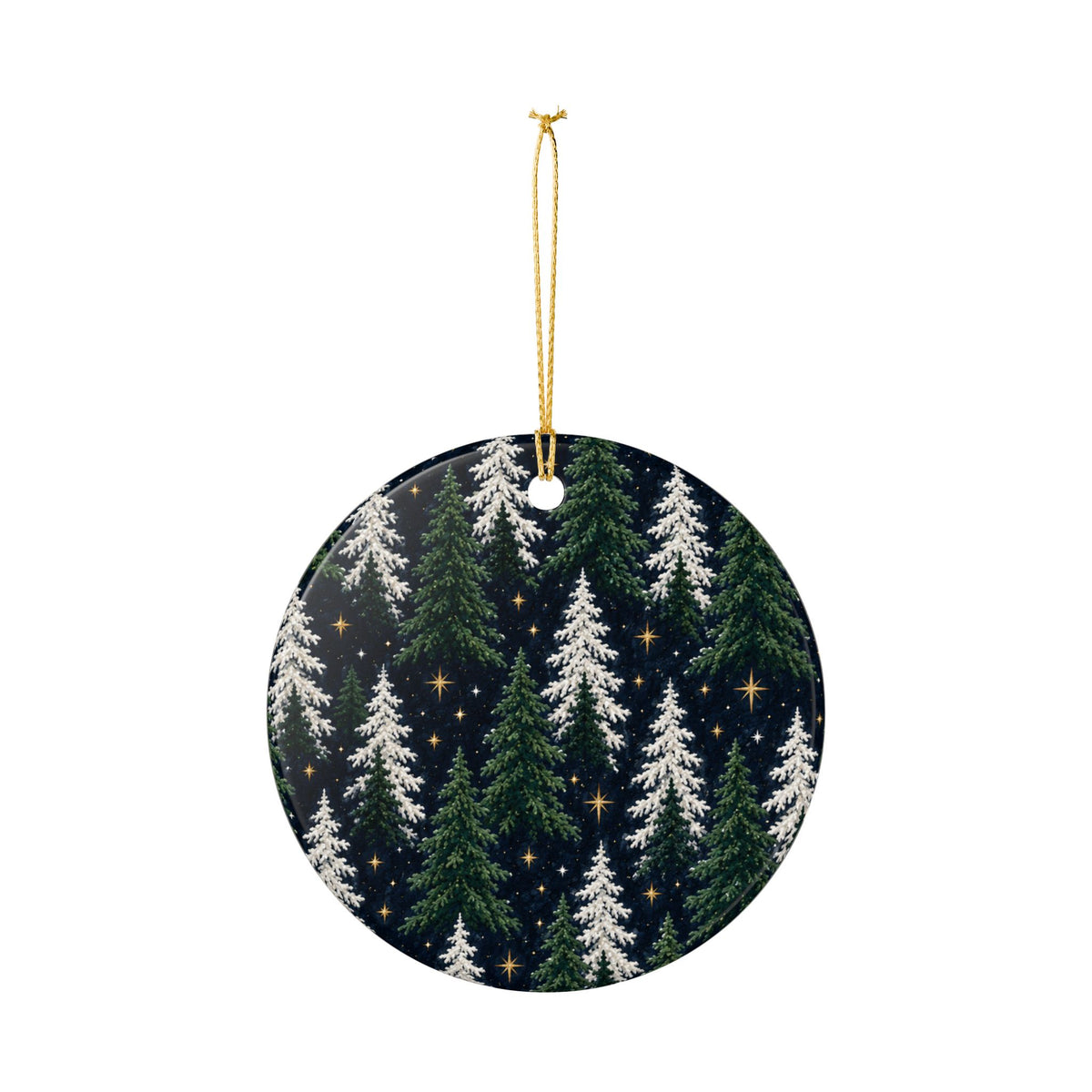 Christmas Tree Pattern Ceramic Ornament — Festive Holiday Decoration