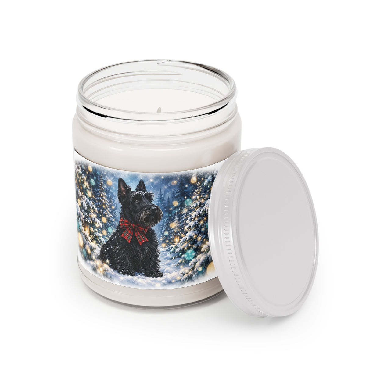 Christmas Scottish Terrier Snowy Winter Soy Candle