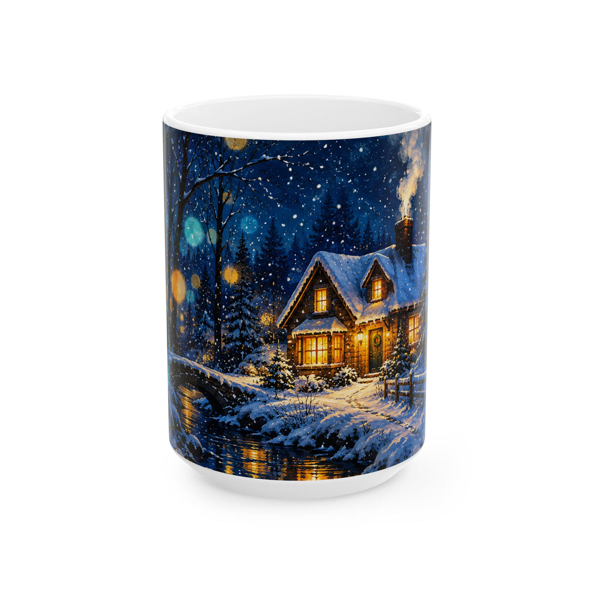 Cozy Winter Cabin Ceramic Mug