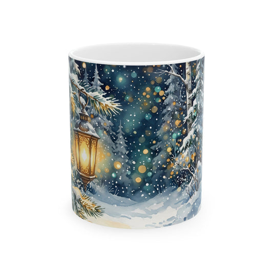 Winter Snowy Village Ceramic Mug