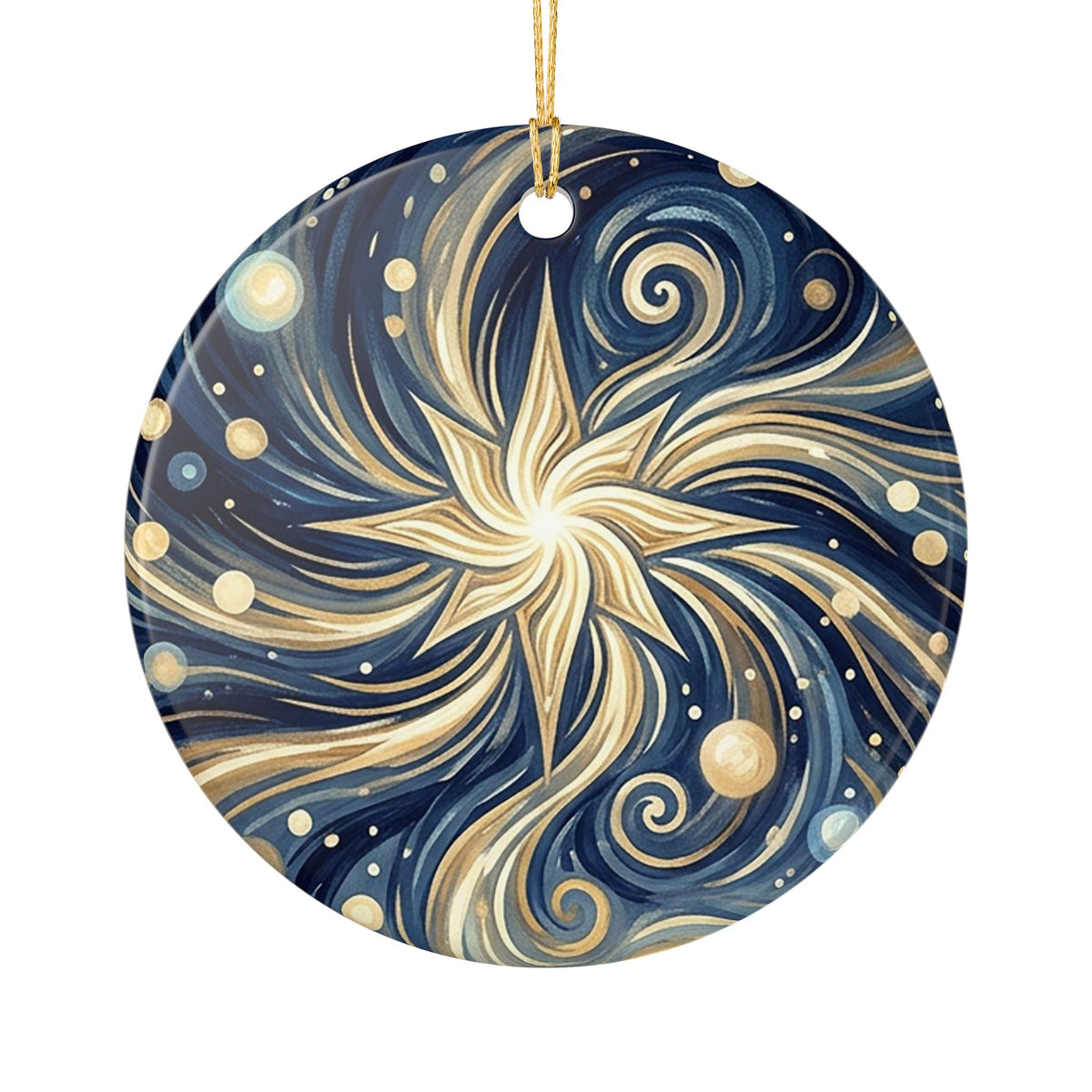 Celestial Swirl Ceramic Ornament