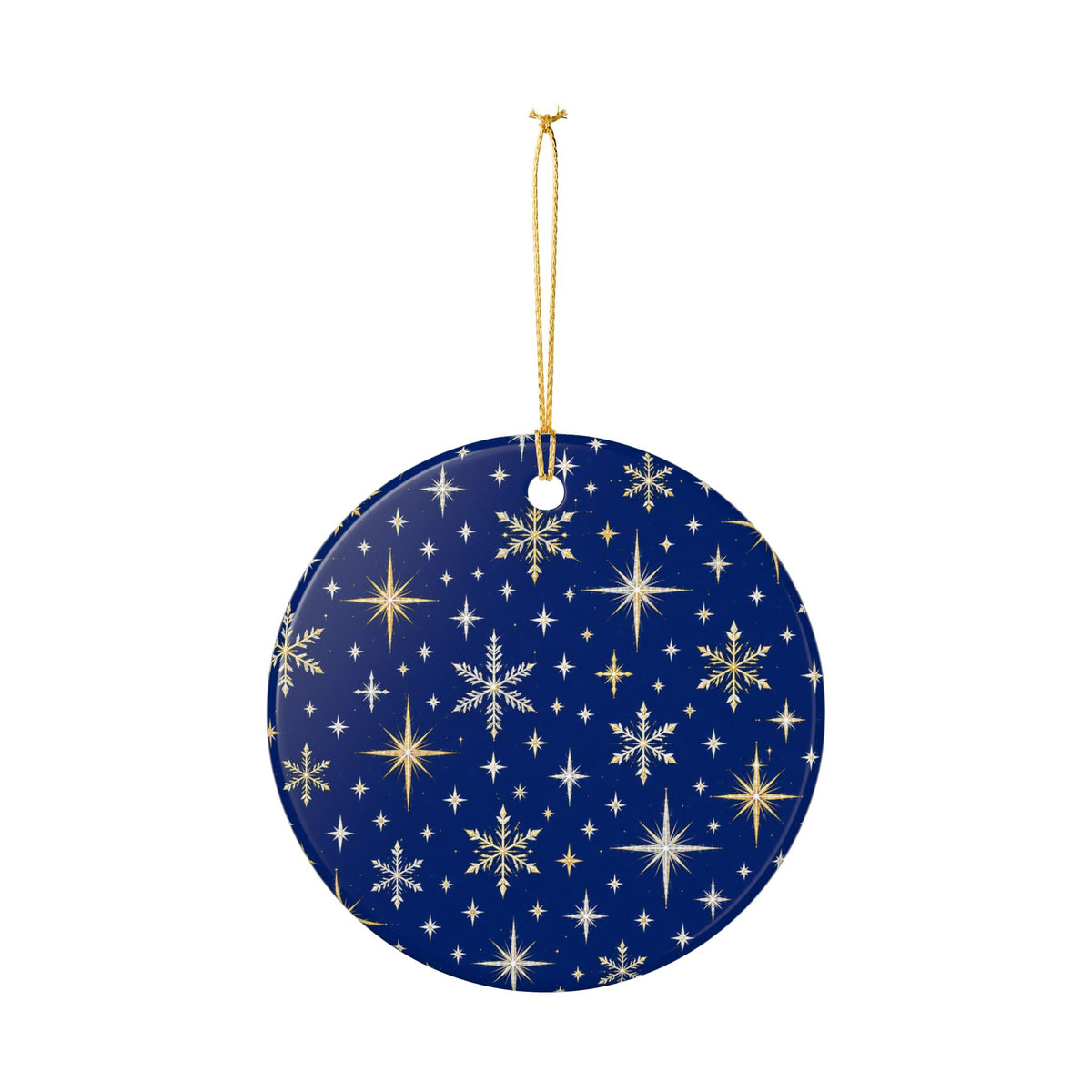 Ceramic Christmas Ornament with Snowflakes and Stars