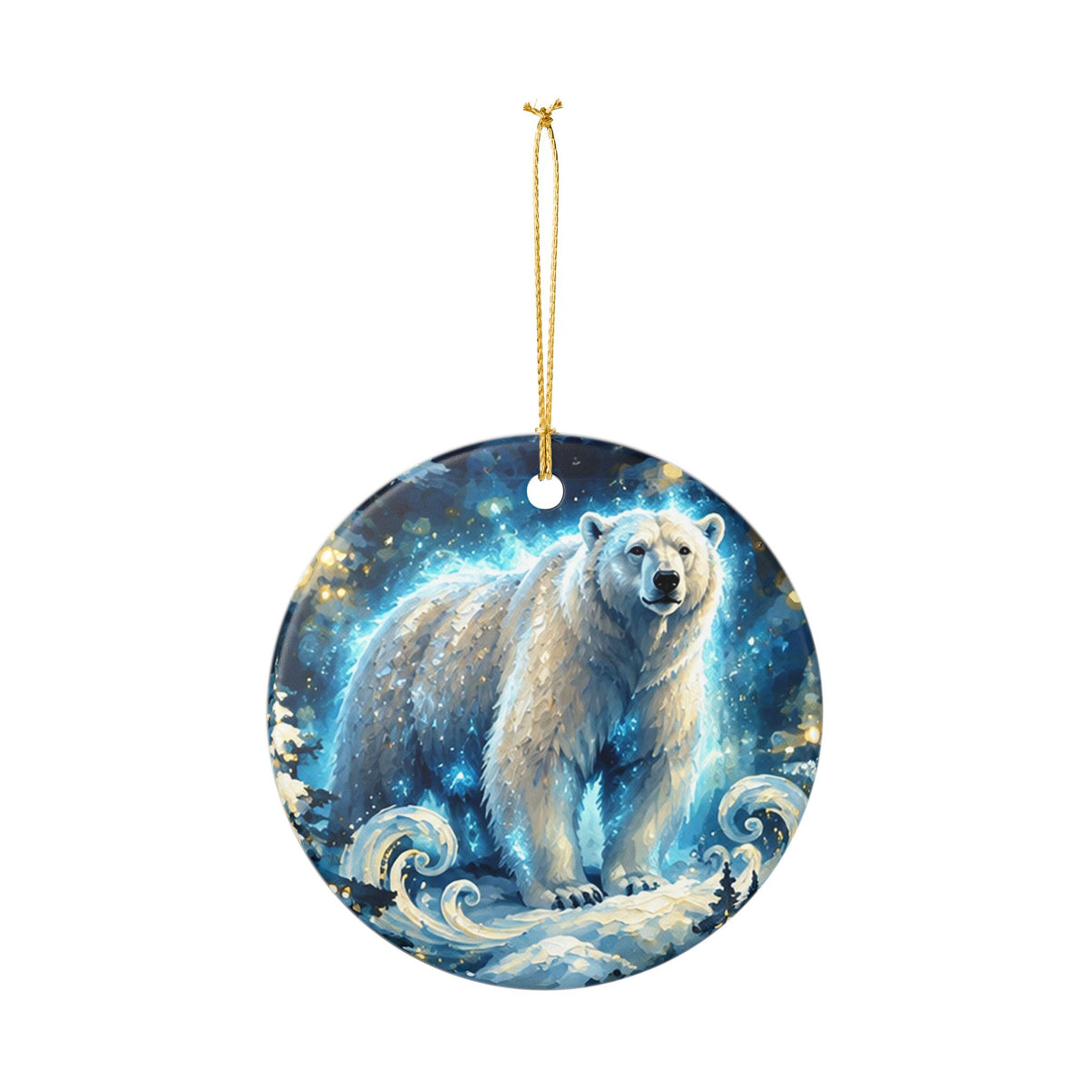 Polar Bear Winter Wonderland Ceramic Ornament