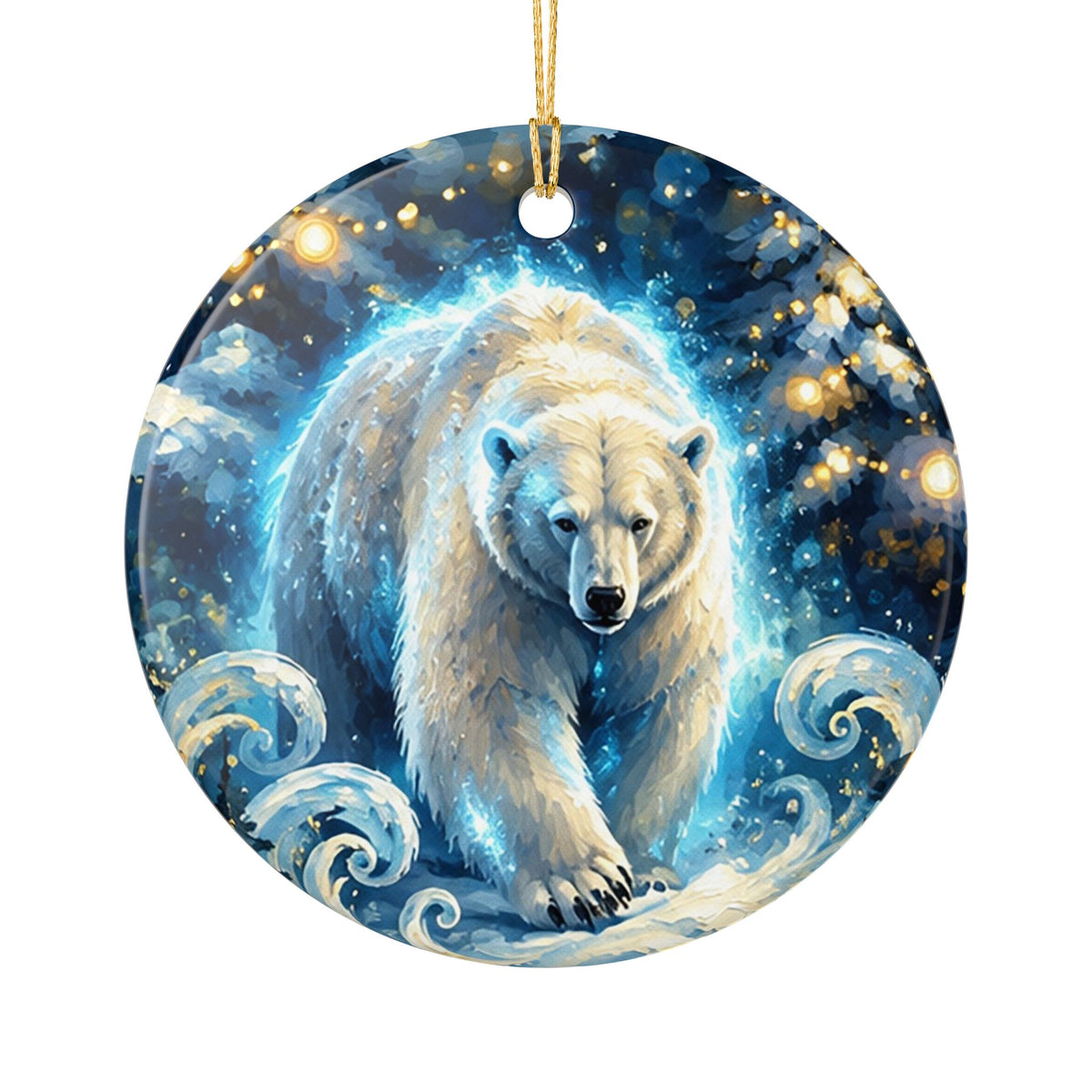 Polar Bear Winter Wonderland Ceramic Ornament