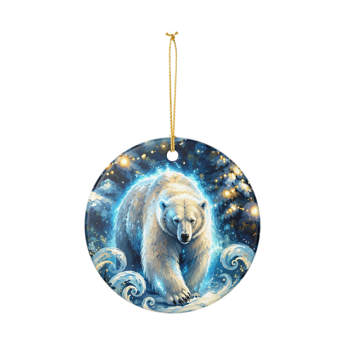 Polar Bear Winter Wonderland Ceramic Ornament