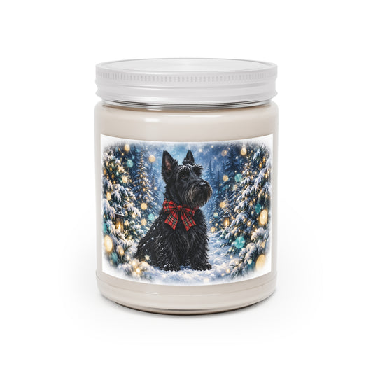 Christmas Scottish Terrier Snowy Winter Soy Candle