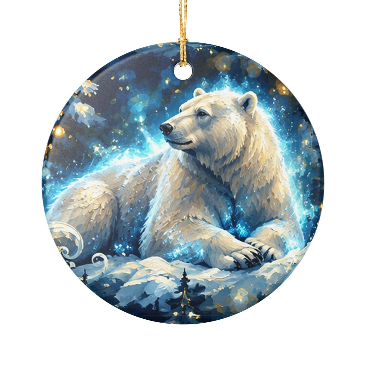 Ceramic Polar Bear Winter Wonderland Christmas Ornament