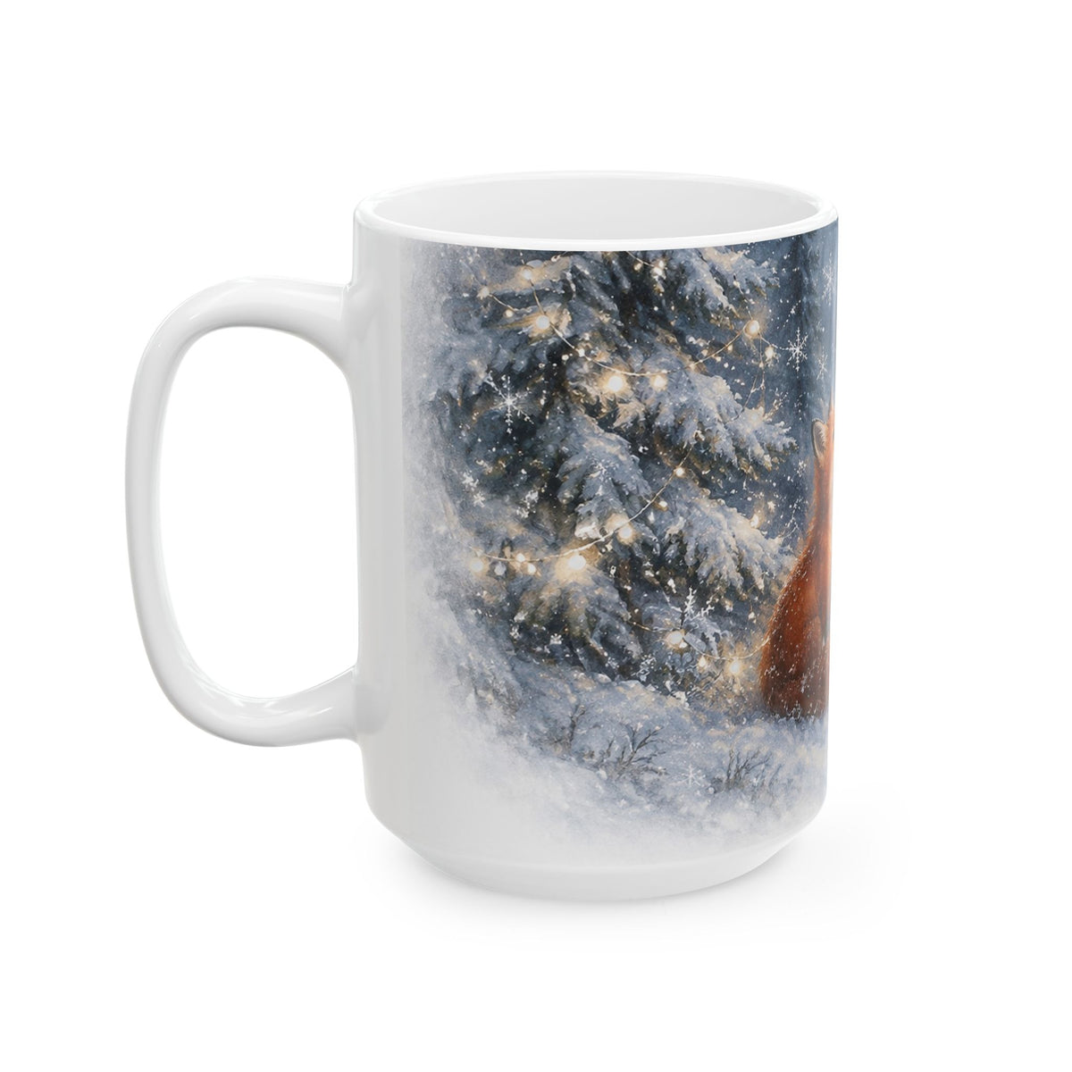 Ceramic Mug – Winter Fox in Snowy Forest