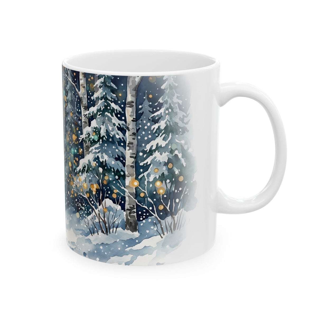 Winter Snowy Village Ceramic Mug