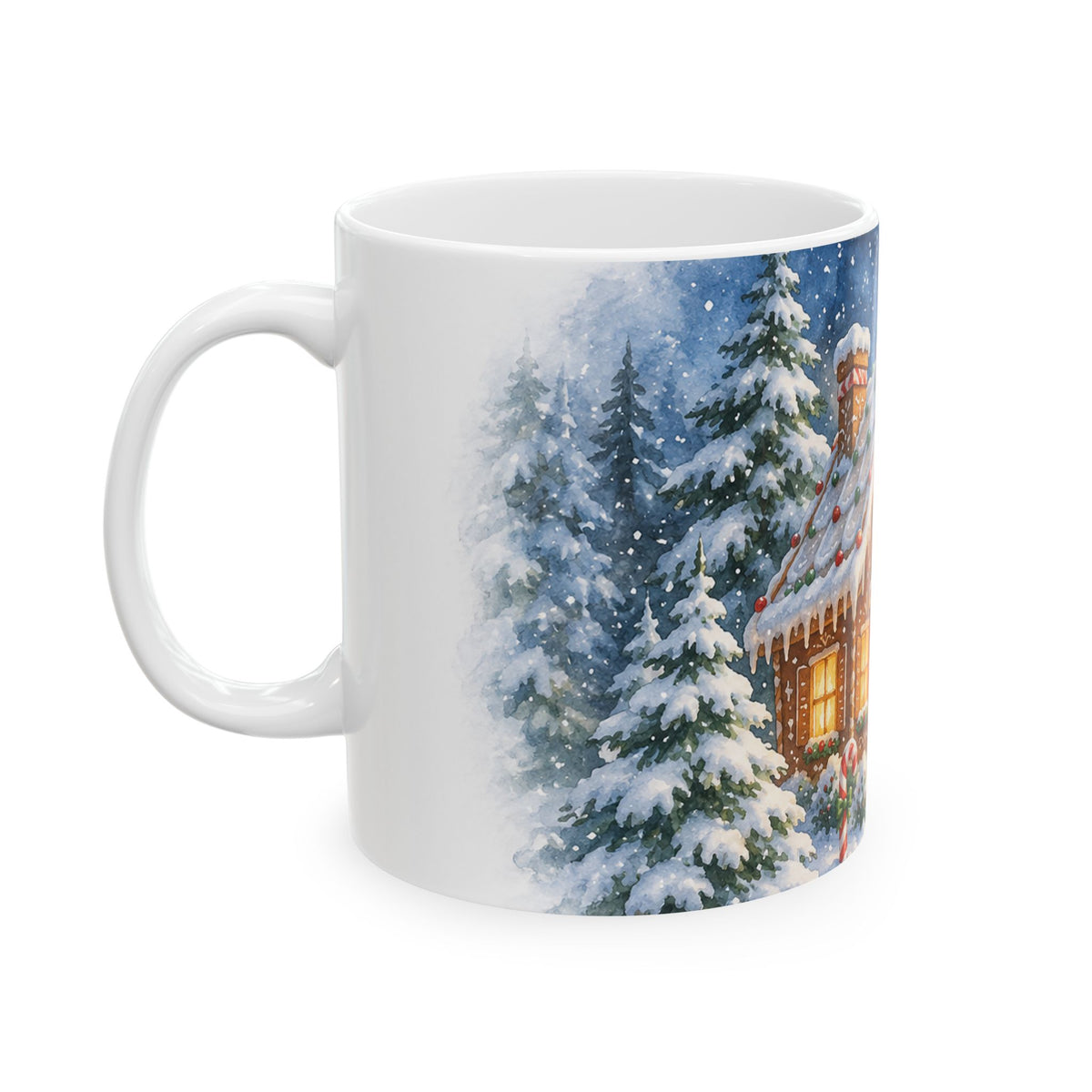 Cozy Christmas Gingerbread House Ceramic Mug