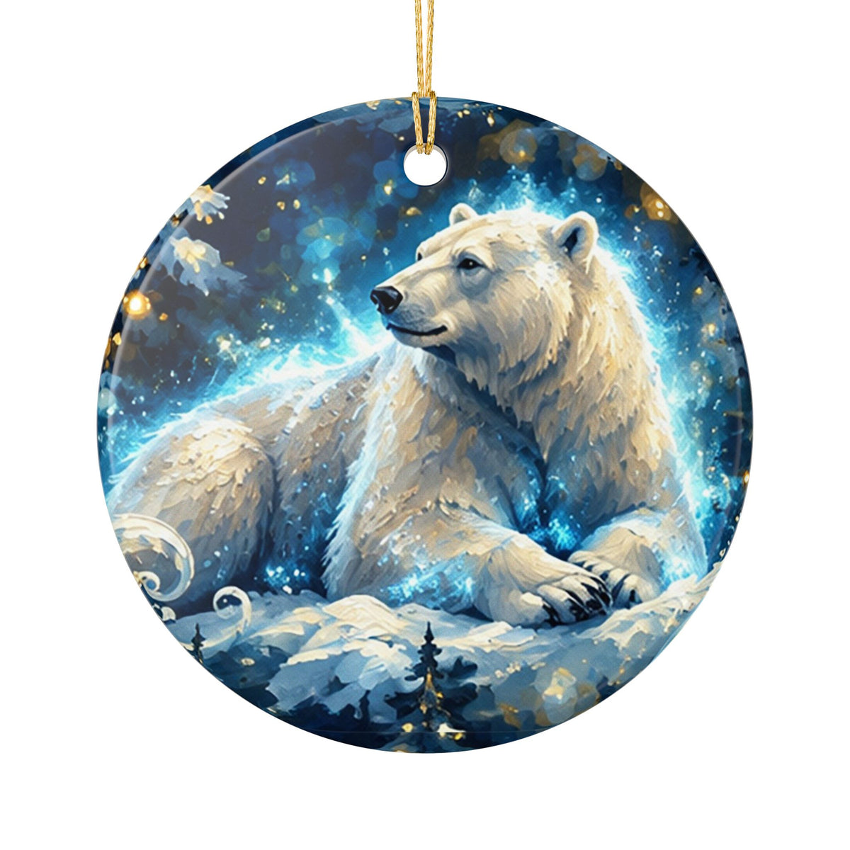 Ceramic Polar Bear Winter Wonderland Christmas Ornament