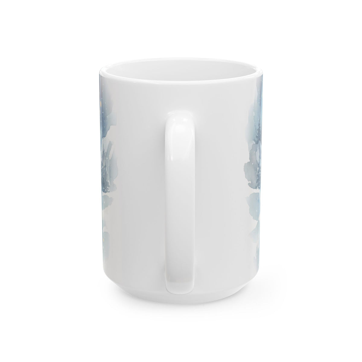 Winter Wolf Ceramic Mug – Mystical Moonlit Forest Wildlife Coffee Cup