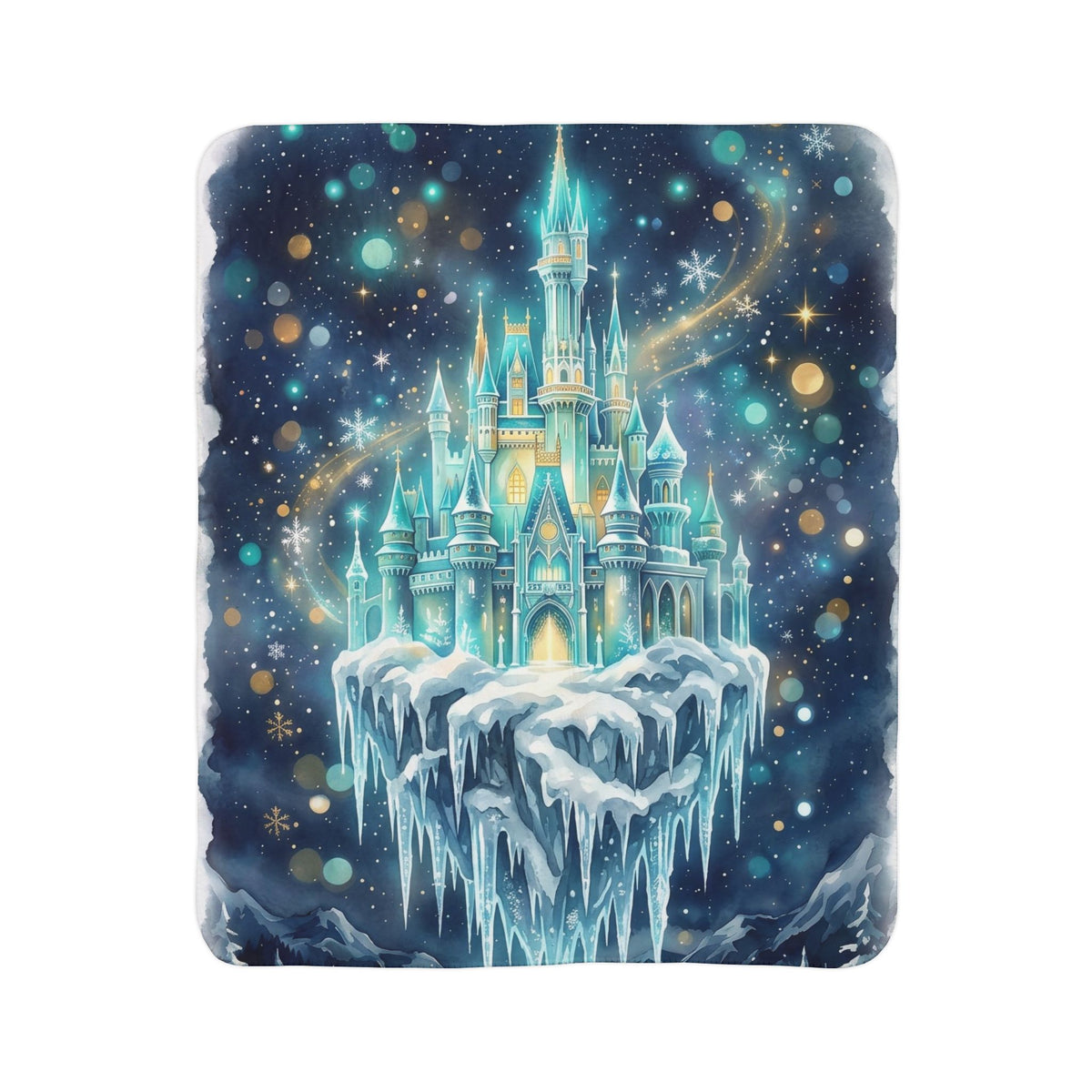 Enchanted Winter Castle Fleece Sherpa Blanket