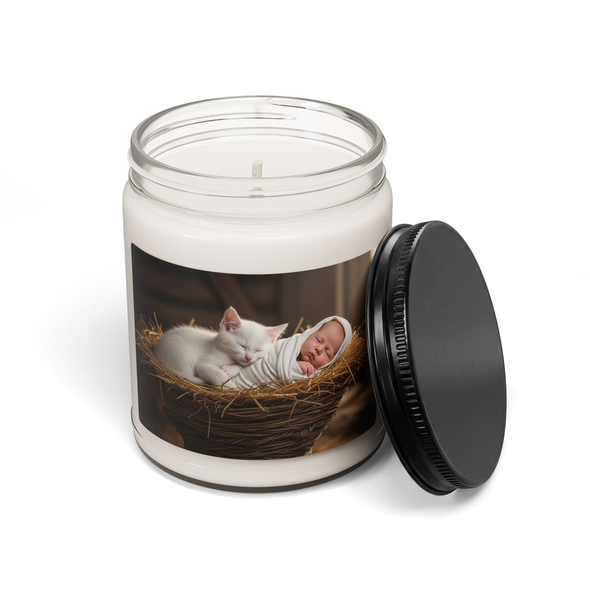 Scented Soy Candle – Sleeping Baby and Kitten Nursery Gift