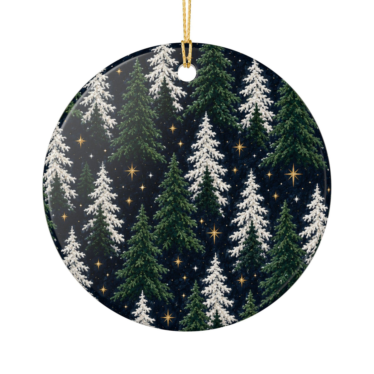 Christmas Tree Pattern Ceramic Ornament — Festive Holiday Decoration